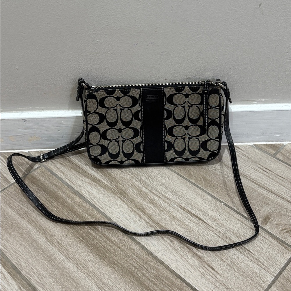 Coach Black and Gray Signature Bag